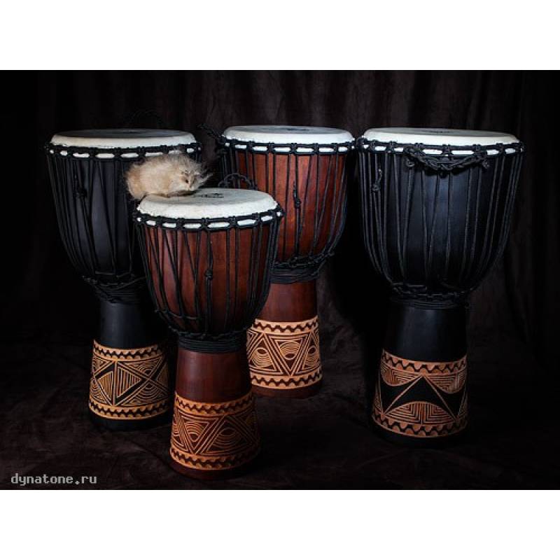 Фото YUKA DJWN010-20BR2 - Джембе с верёвочной настройкой Юка