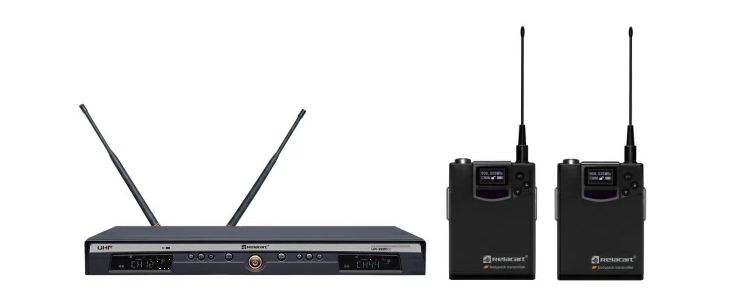 Фото 2-х канальный приемник UR-222D + два поясных передатчика UT-222 + 2 петл. мик RELACART UR-222DMT