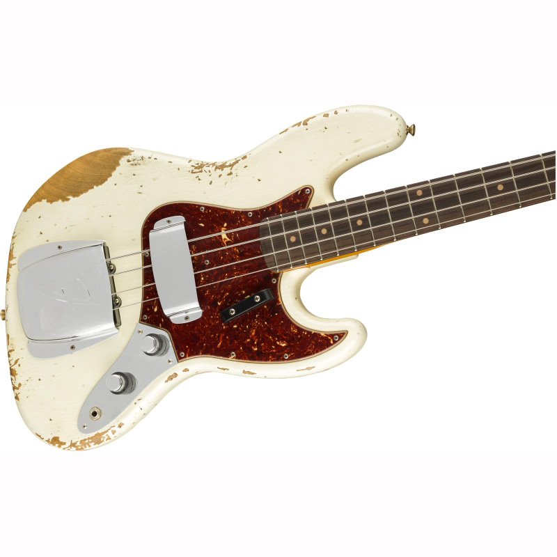 Фото FENDER 1961 JAZZ BASS® HEAVY RELIC®, ROSEWOOD FINGERBOARD, AGED OLYMPIC WHITE