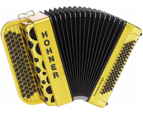 Фото HOHNER Fun Nova II 80 light gold glitter (B-Stepped) - Баян Хонер