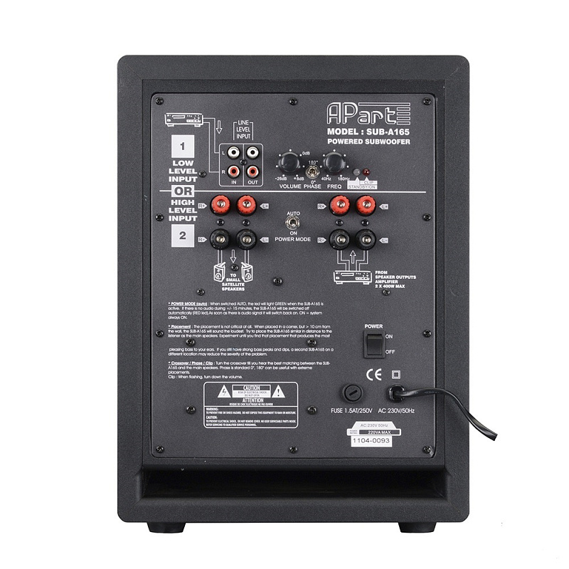 Фото Активный сабвуфер Apart SUBA165-BL