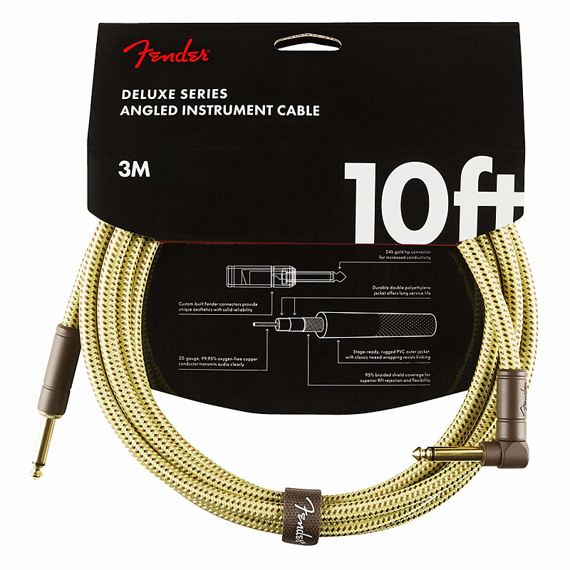 Фото Кабель FENDER DELUXE 10' ANGL INST CABLE Tweed