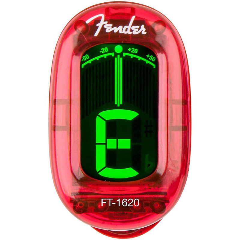 Фото FENDER CALIFORNIA SERIES CLIP-ON TUNER CANDY APPLE RED цифровой тюнер-прищепка
