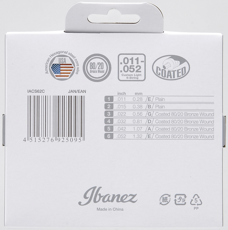 Фото Струны для акустической гитары IBANEZ IACS62C