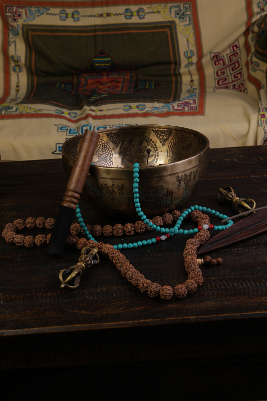 Фото Кованная поющая чаша Lingom Full Carving SBLN-FC