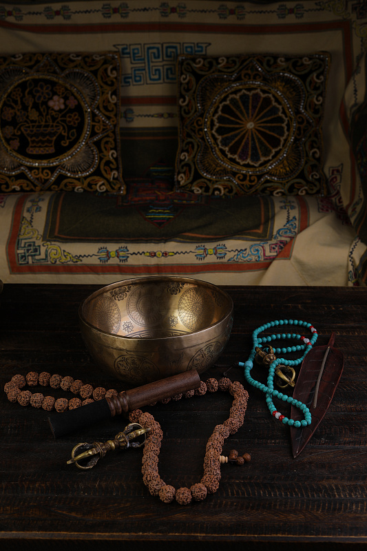 Фото Кованная поющая чаша Lingom Full Carving SBLN-FC