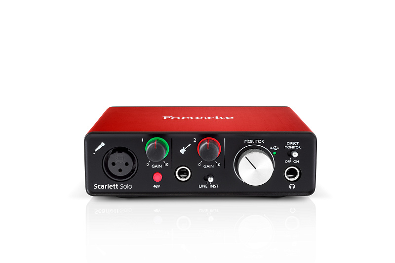 Фото FOCUSRITE Scarlett Solo Studio 2nd Gen студийный комплект (Scarlett Solo 2nd Gen, наушники, микрофон, ПО, микрофонный кабель).
