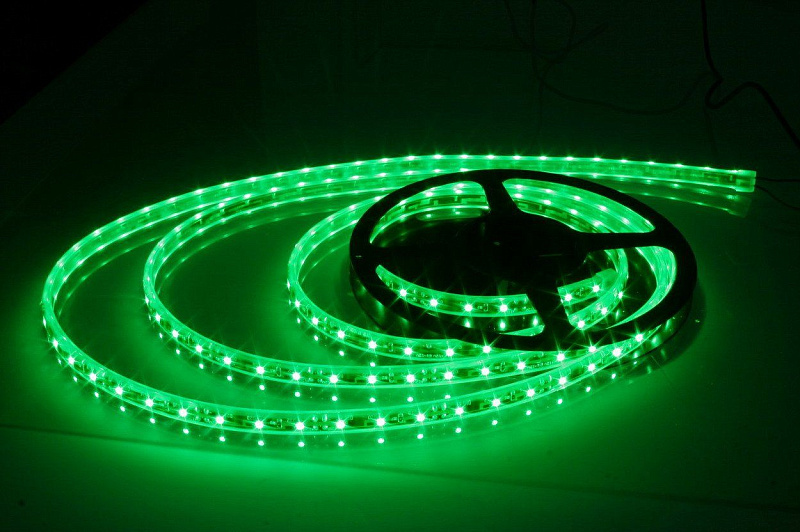 Фото AstraLight ST-SMD-3528-30G-SR IP67  светодиодная лента, 12V DC, IP67,30 Led/ м, 2 Вт/ м, зеленый цвет