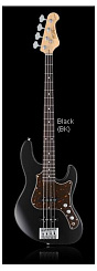 FGN J-Standard Mighty Jazz JMJ-R BK  бас-гитара, цвет - чёрный